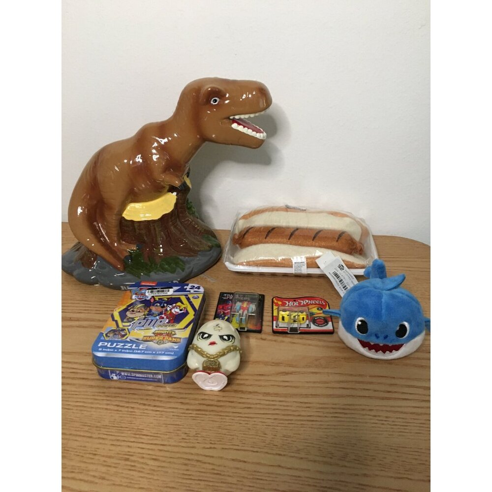 New Bundle Of 7 Boys Toys Jurassic Dinosaur Bank Etc